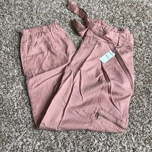 Express Linen Pink High Wasited Joggers- M NWT
